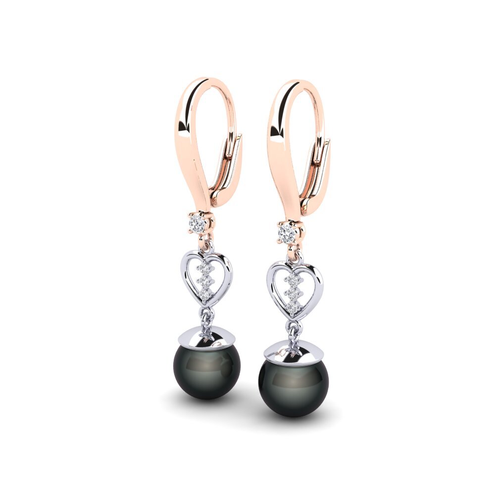 14ct Rose / White Gold Women's Earring Tequars