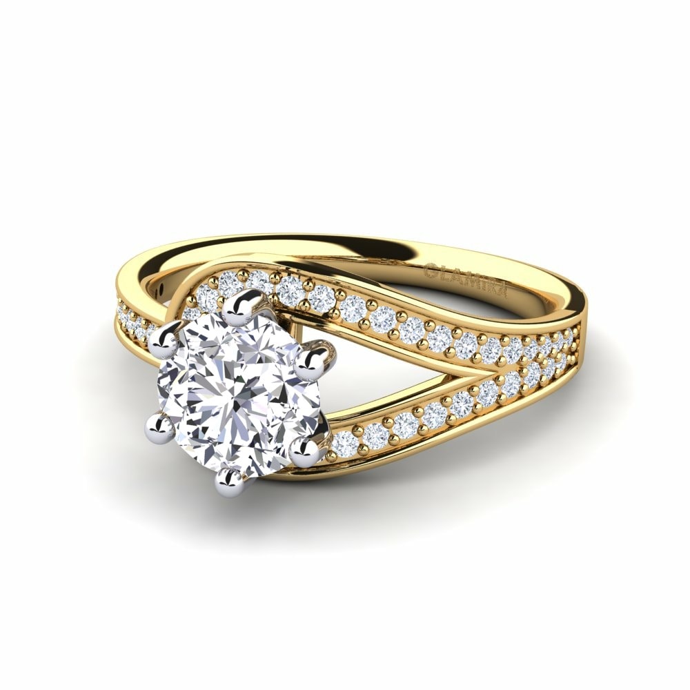 Exclusive 9k Yellow & White Gold Engagement Rings