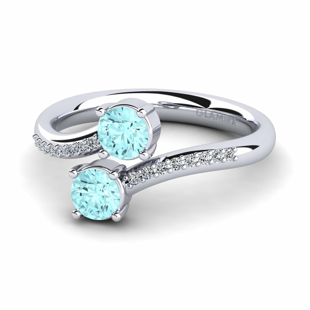Two-Stone Aquamarine Engagement Rings