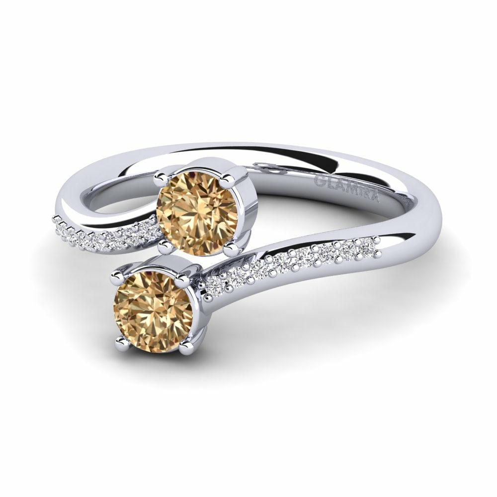 Two-Stone Brown Diamond Engagement Rings