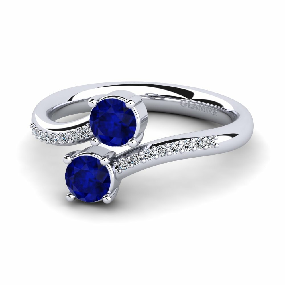 Anillos de compromiso Zafiro Dos Piedras