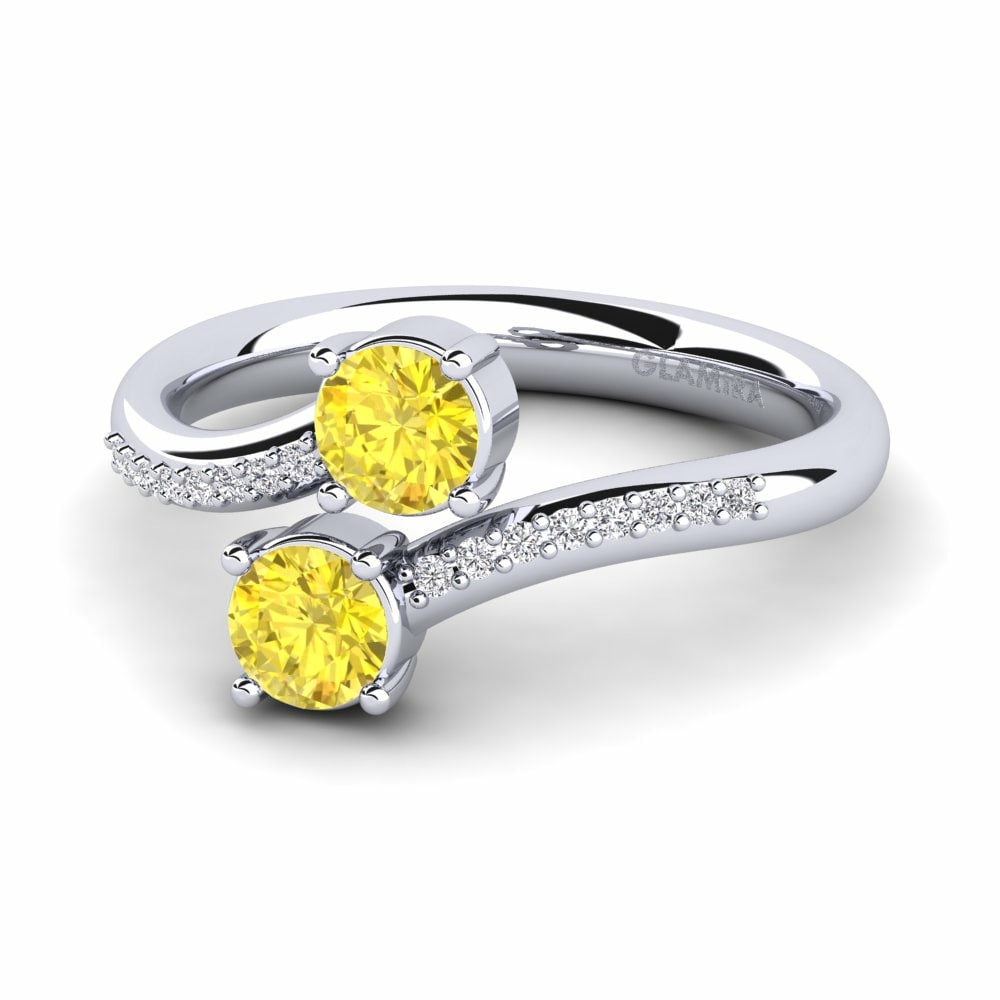 Two-Stone Yellow Sapphire Engagement Rings
