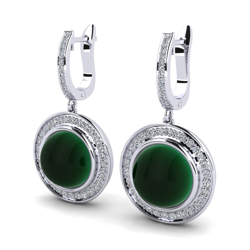 Đá Cabochon Ngọc Lục Bảo Bông tai nữ Terrale