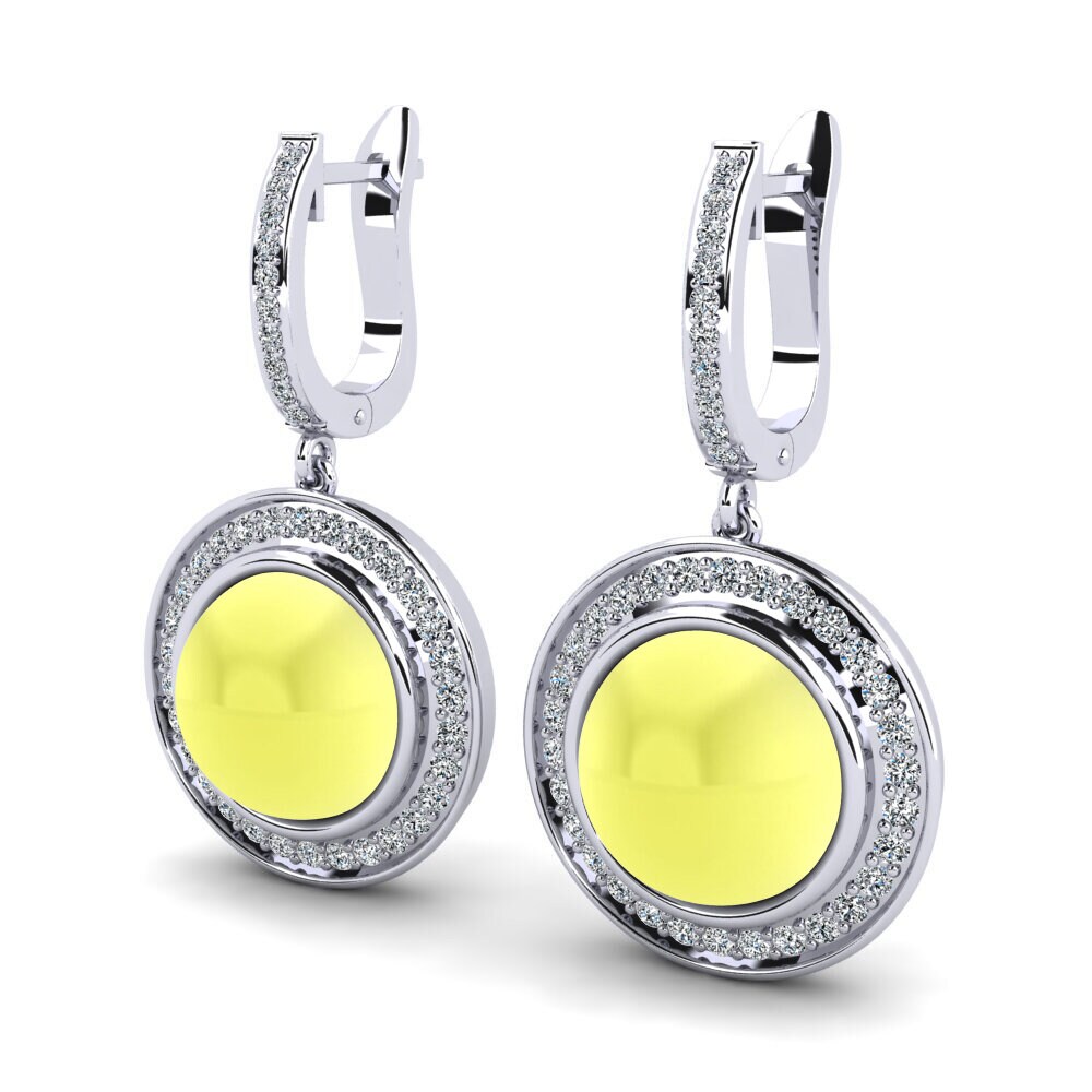 Đá Cabochon Topaz Vàng Bông tai nữ Terrale