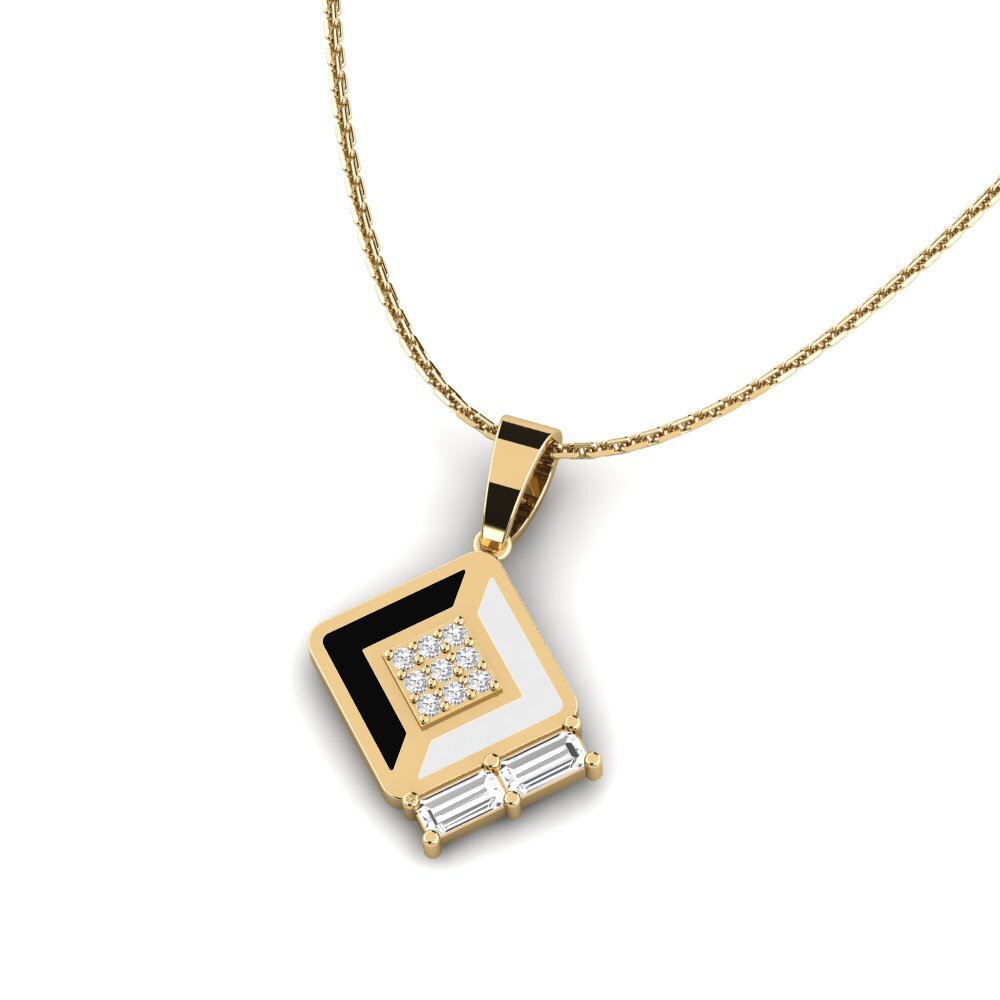 14k Oro Amarillo Colgante de Mujer Tervezes