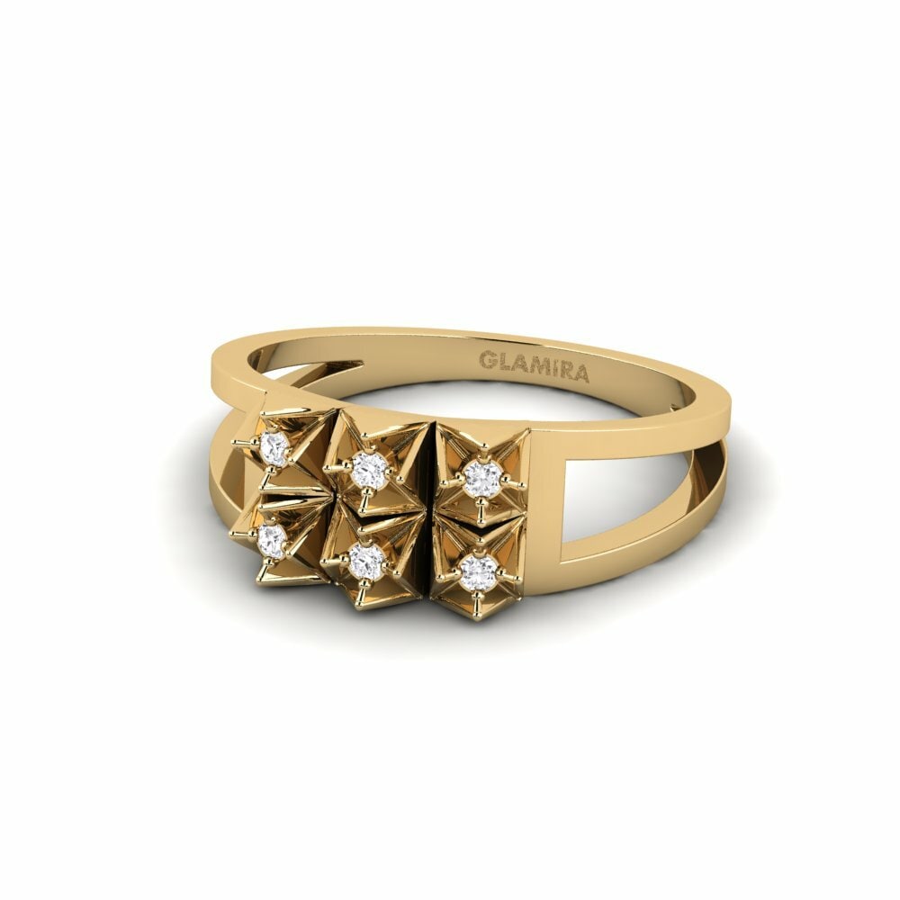 Saphir Blanc Bague Tetragono