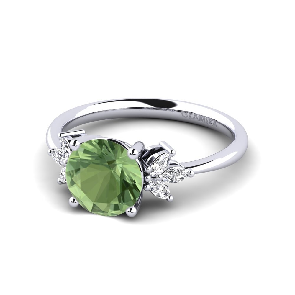 Zafiro Verde Anillo de compromiso Tewalle