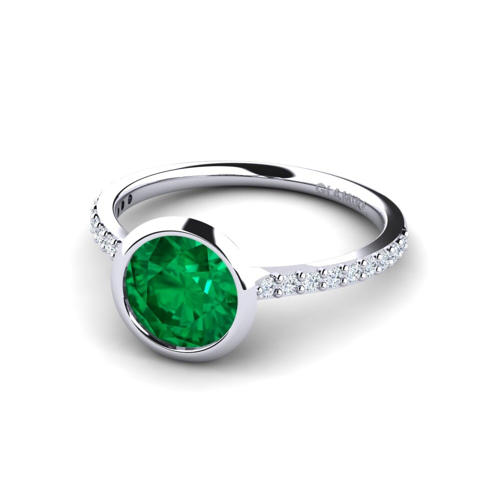 Esmeralda (creada en laboratorio) Anillo de compromiso Thandie