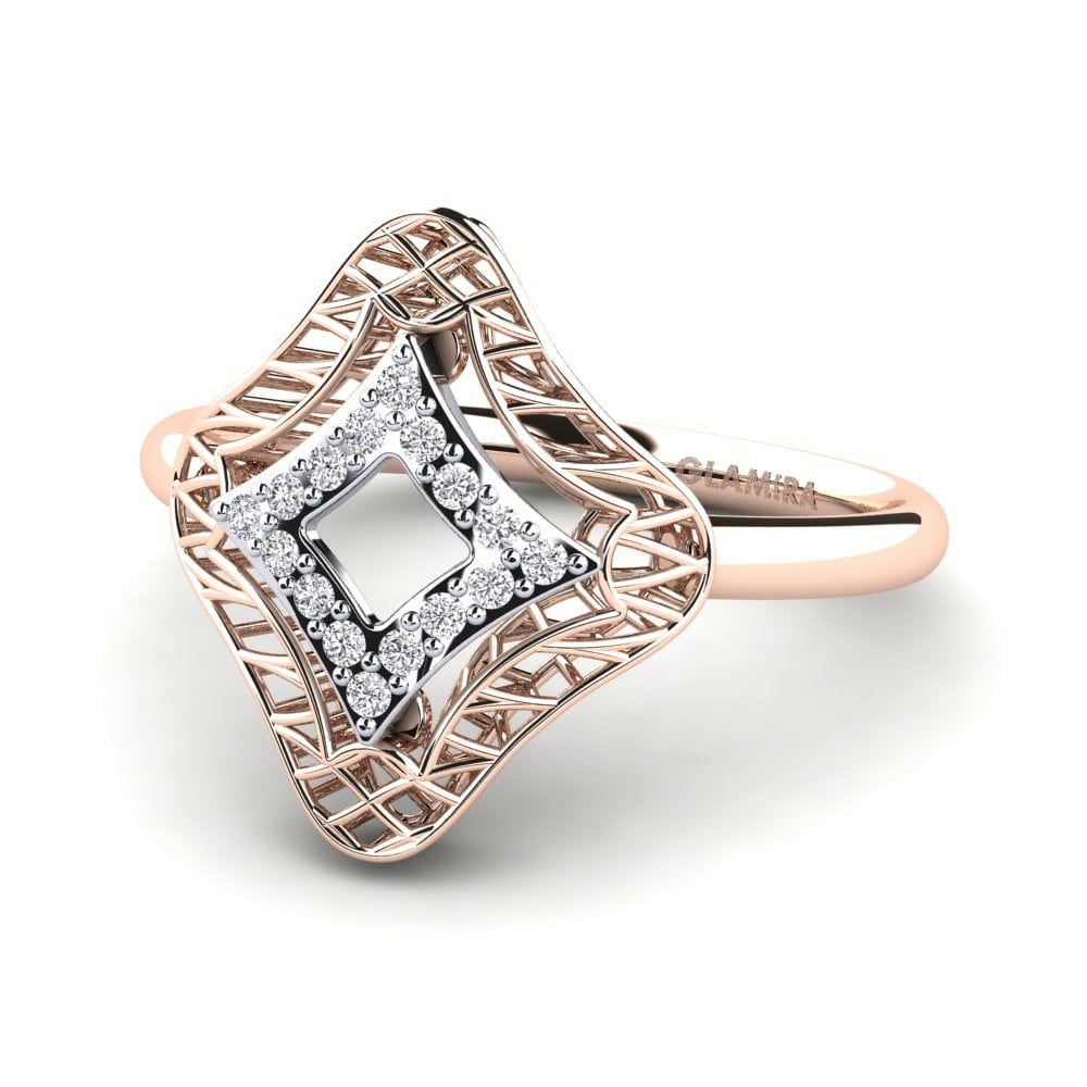 Fusion 18k Rose & White Gold Engagement Rings