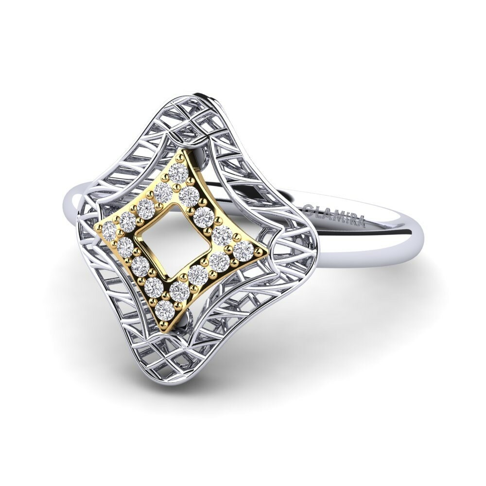 Fusion 9k White & Yellow Gold Engagement Rings
