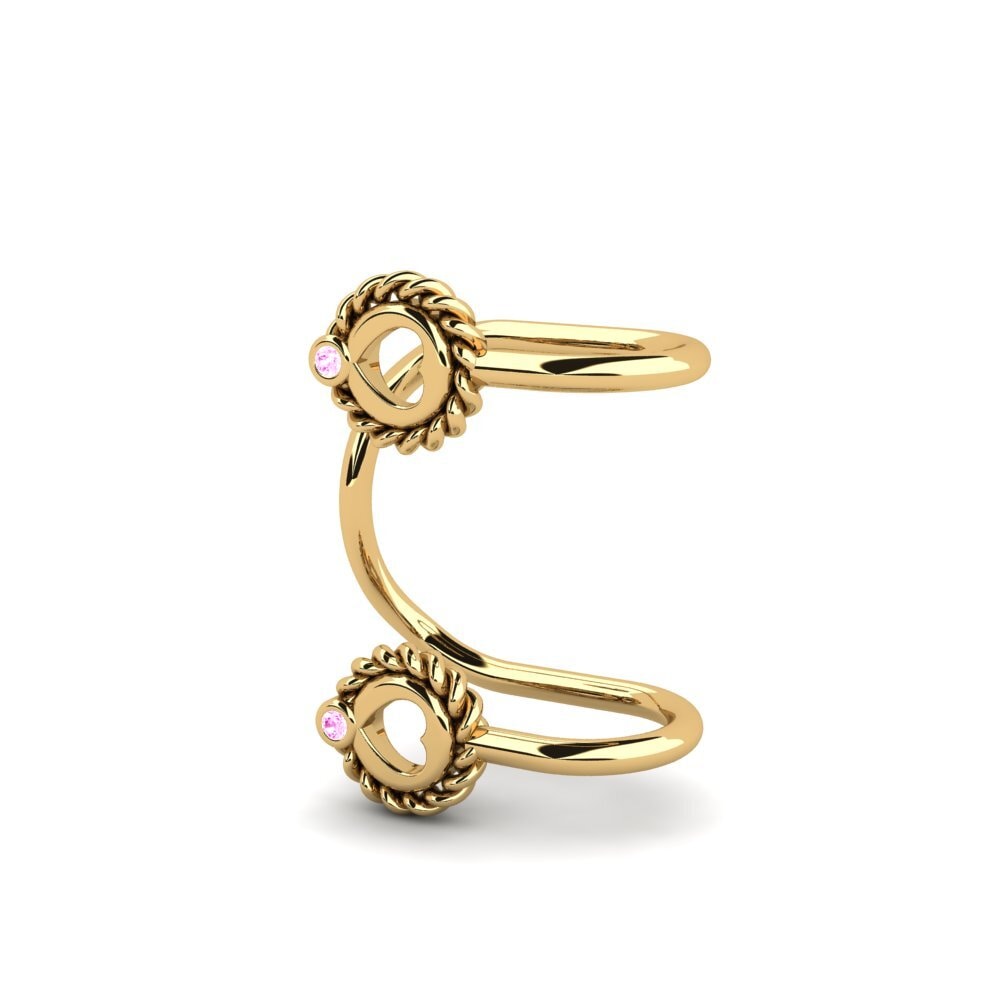 14ct Yellow Gold Pink Sapphire Women's Earring Thelmo