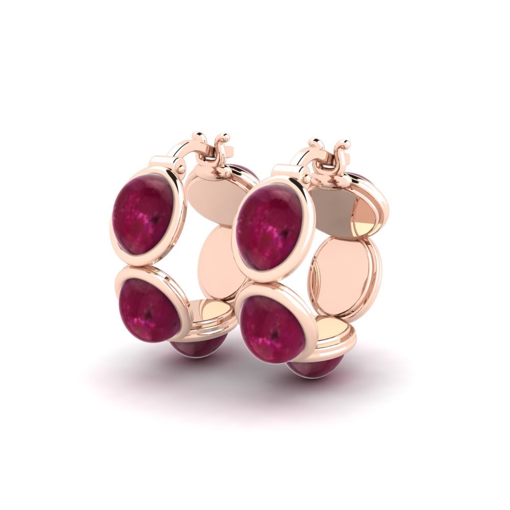 Cabochon Ruby Women's Earring Thomasine