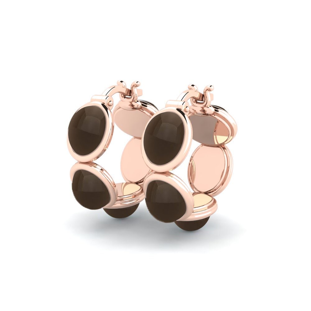 Đá Cabochon Thạch Anh Khói Bông tai nữ Thomasine