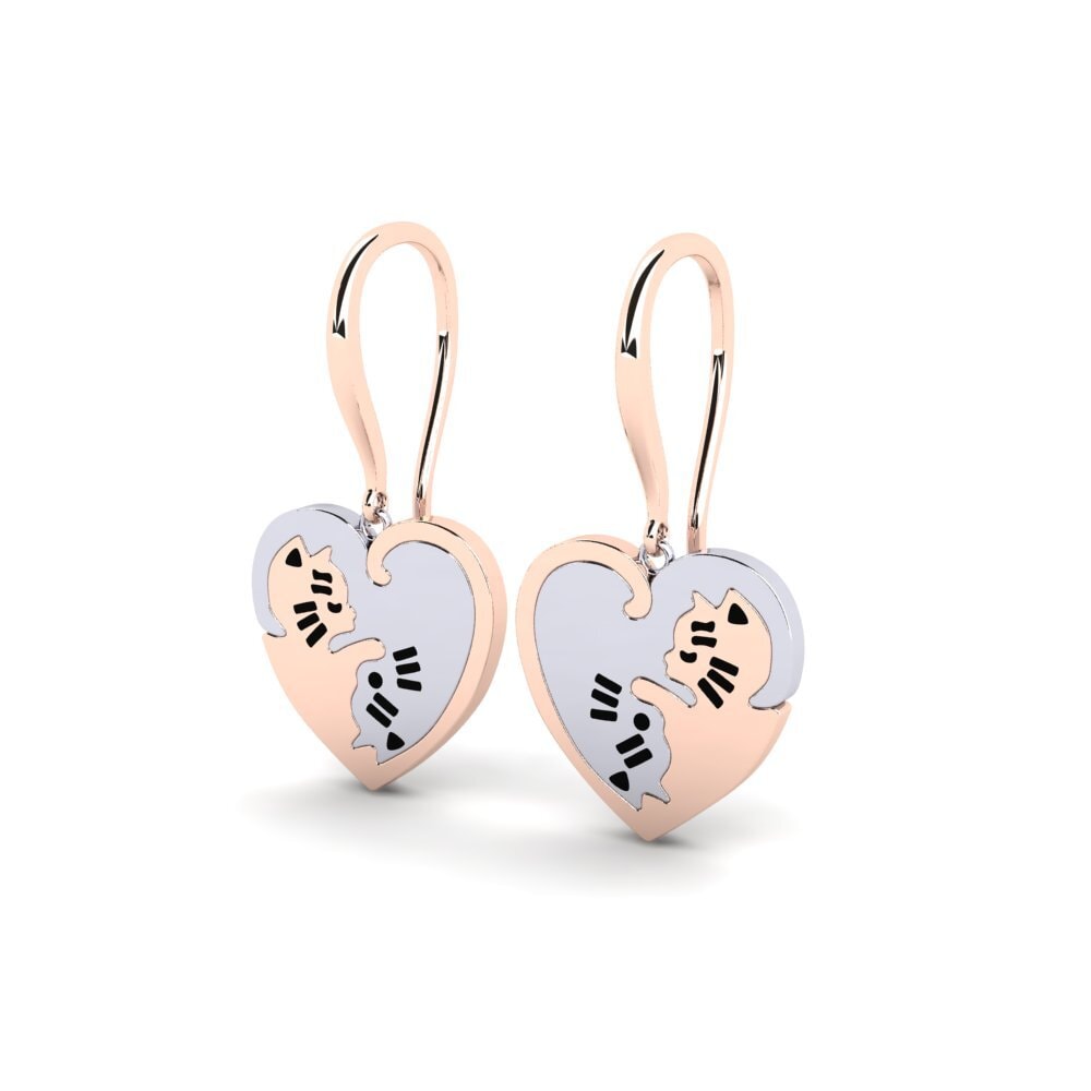 14ct Rose / White Gold Earring Thraiwaksi