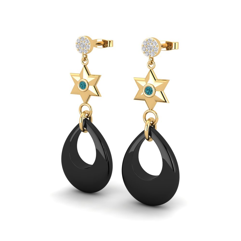 Diamante Azul Brincos Feminino Thunderball
