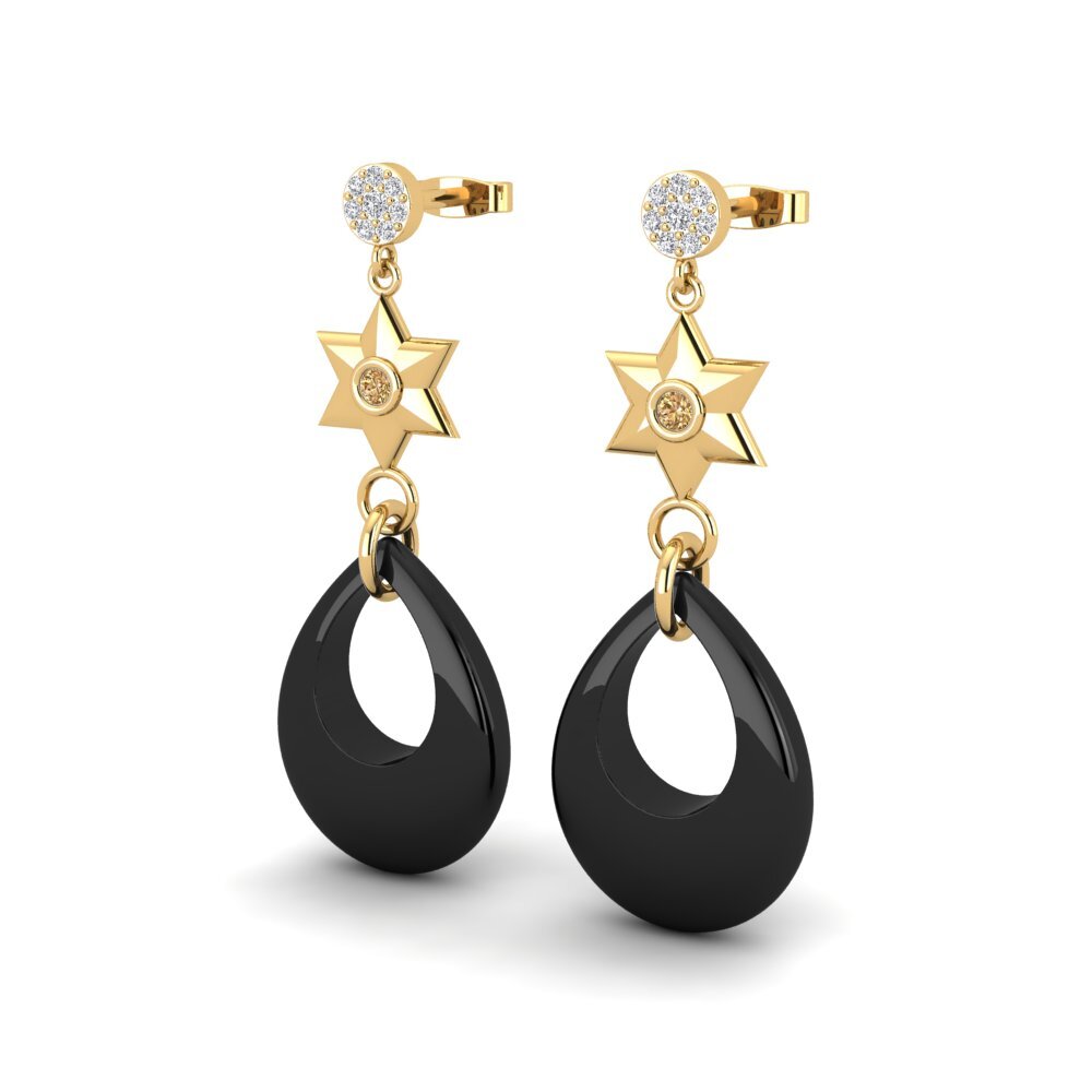 Diamante café Pendiente de mujer Thunderball