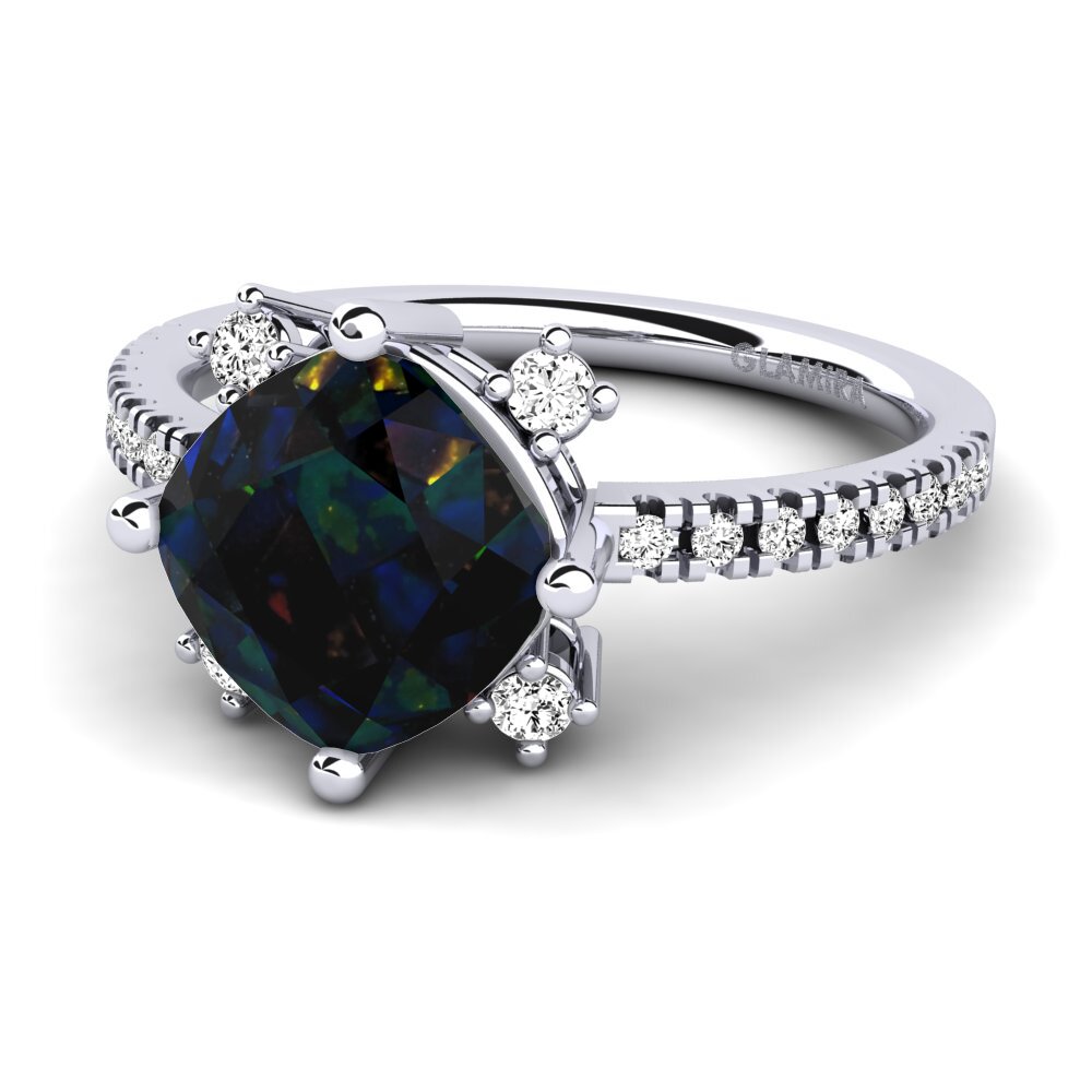 Black Opal Engagement Ring Tiassale