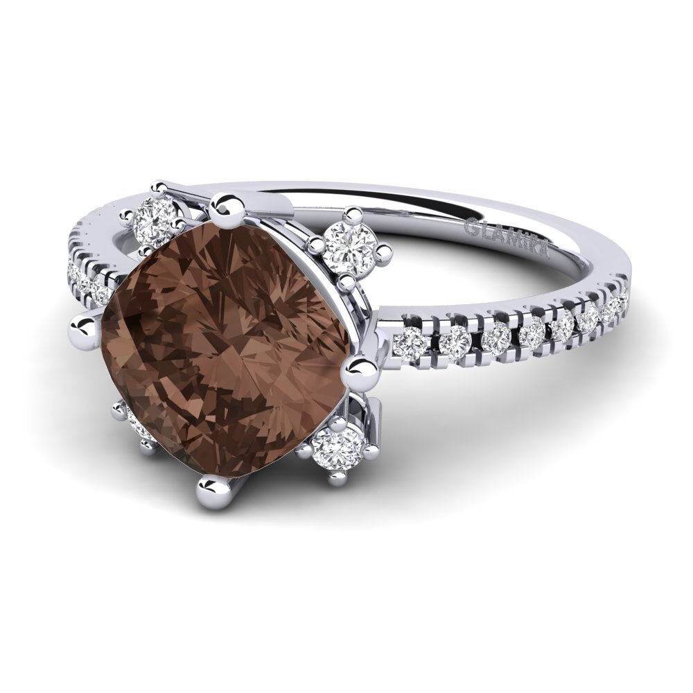 Smoky Quartz Engagement Ring Tiassale