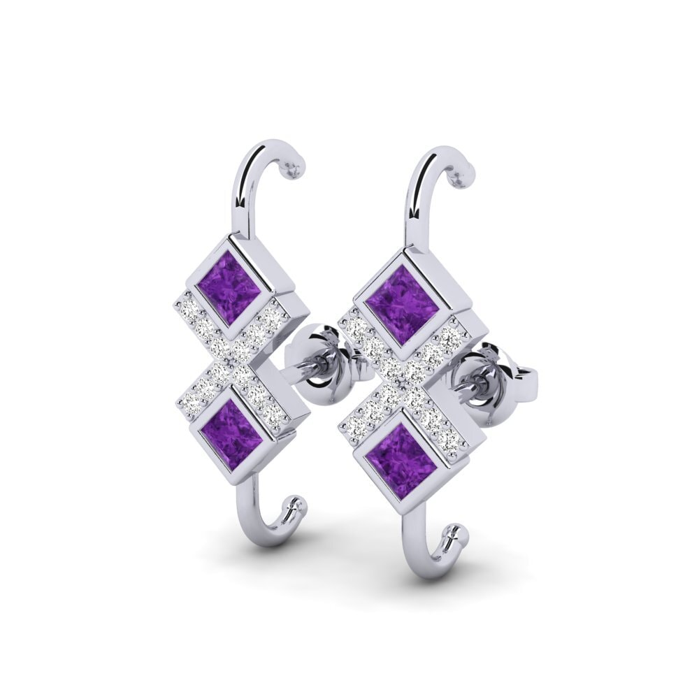 Weißgold 750 Amethyst Damen ohrring Tielo