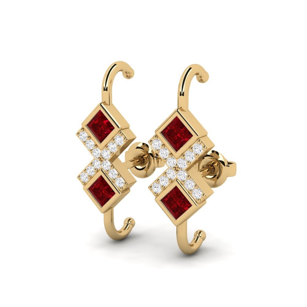 Roter Zirkonia Damen ohrring Tielo