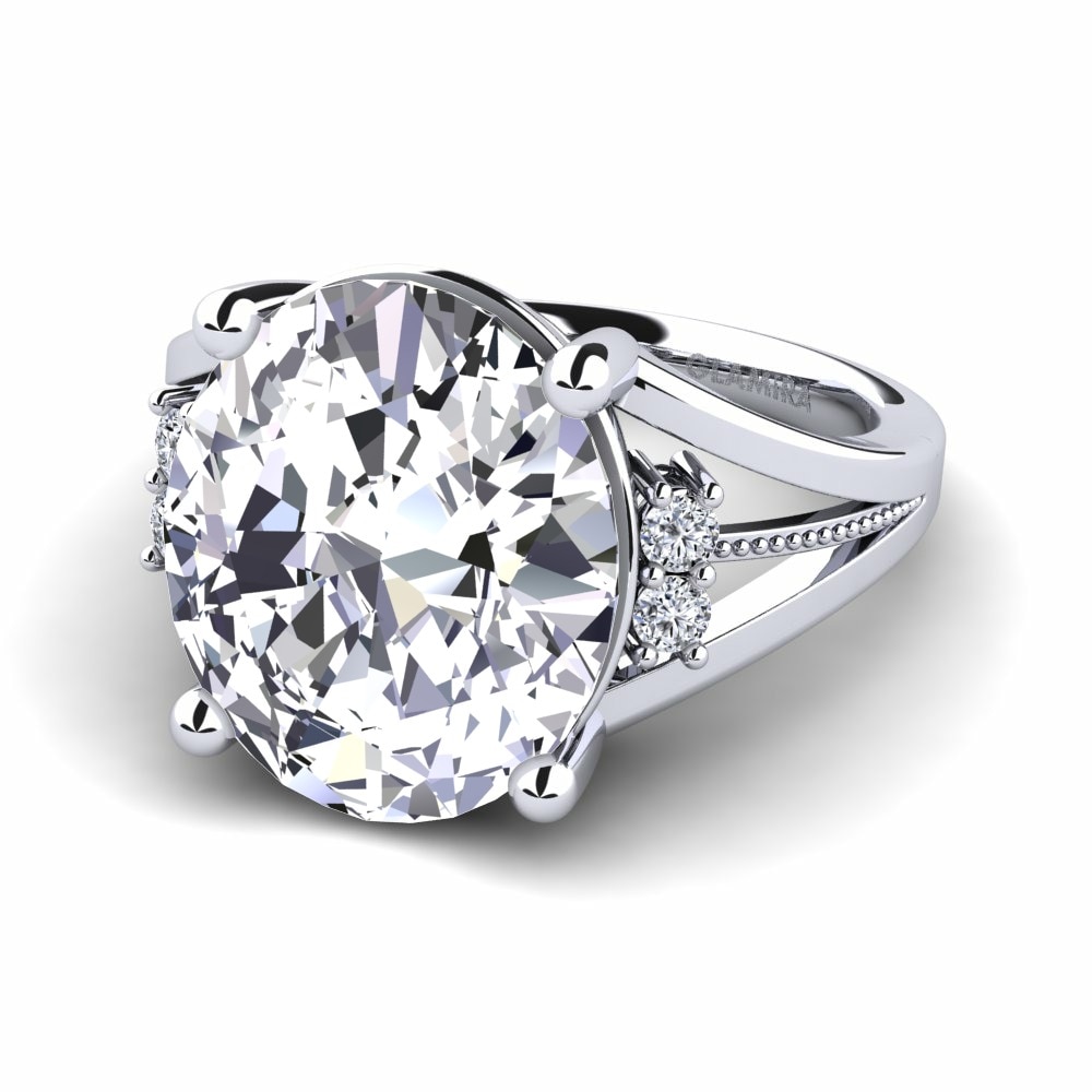 Big Stone Diamond 585 White Gold Engagement Rings
