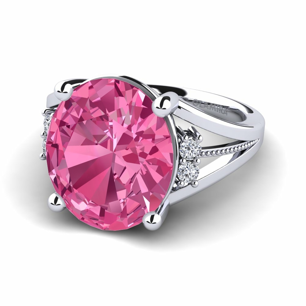Big Stone Pink Tourmaline Engagement Rings