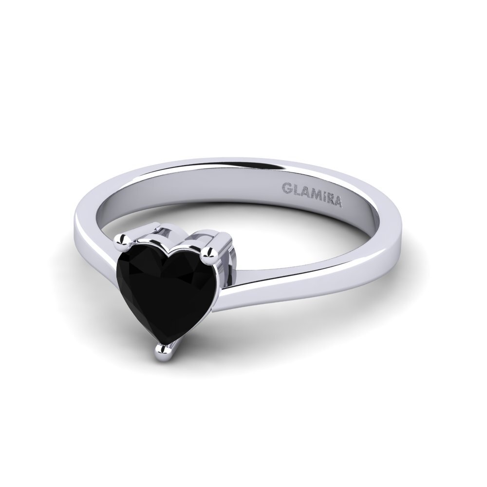18k Oro Blanco Anillo de compromiso Tierced