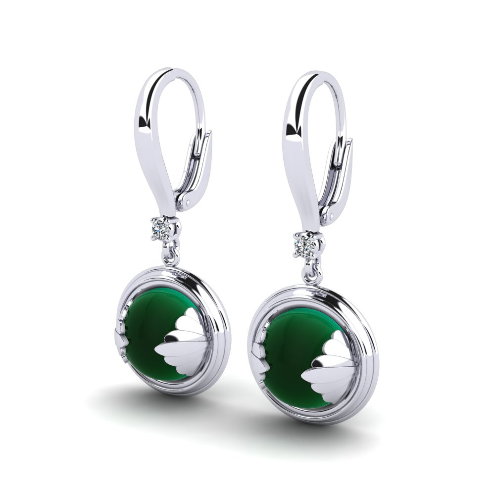 Đá Cabochon Ngọc Lục Bảo Bông tai nữ Tierone