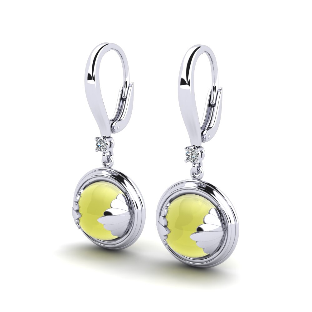 Đá Cabochon Topaz Vàng Bông tai nữ Tierone