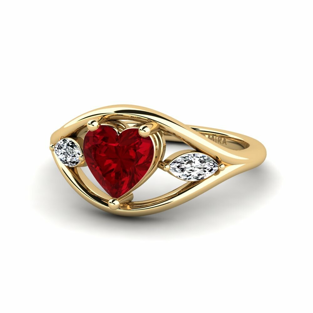 Zircone Rouge Bague de fiançailles Tiev - Heart