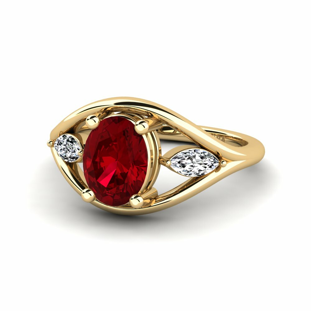 Zircone Rouge Bague de fiançailles Tiev - Oval