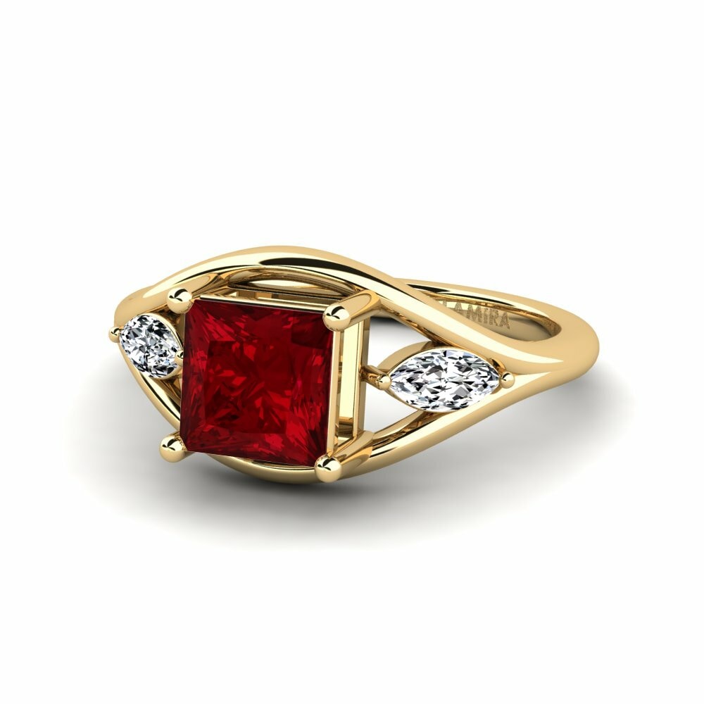 Zircone Rouge Bague de fiançailles Tiev - Princess