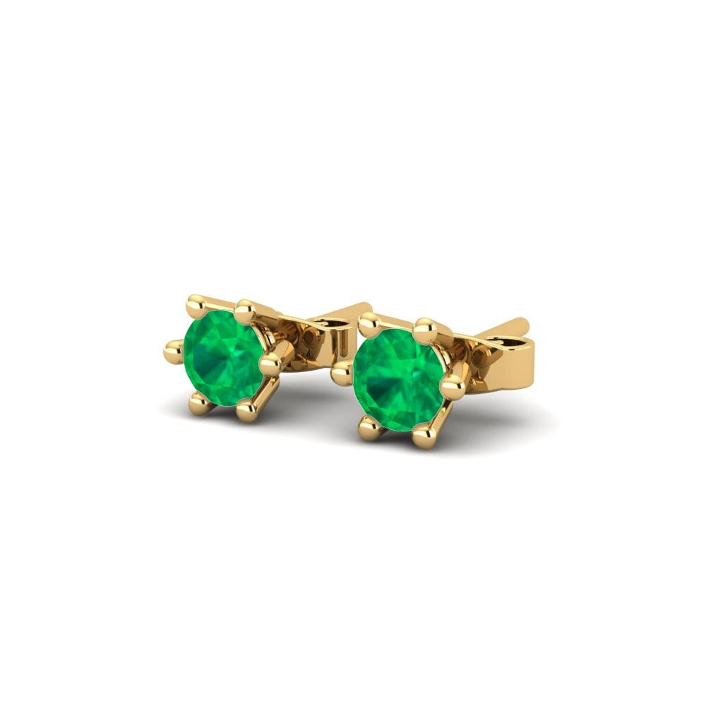 14ct Yellow Gold Emerald Kid's Earring Outleness