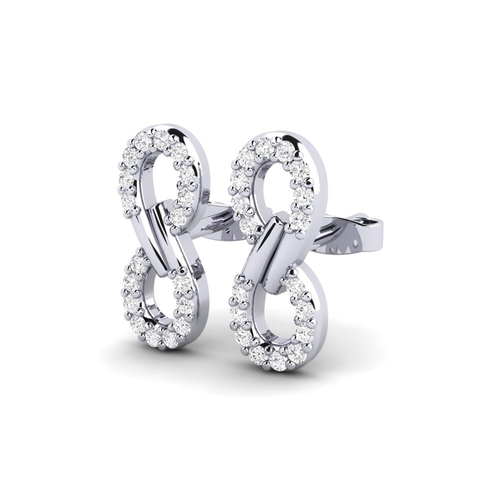 Oro Bianco 750 Zaffiro Bianco Orecchino da donna Tikras