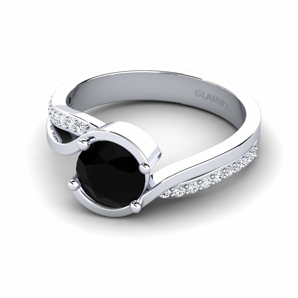 Black Onyx Engagement Ring Tilda