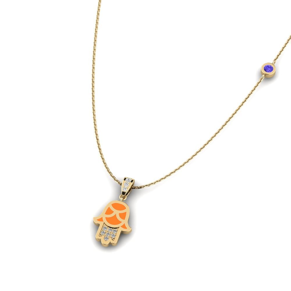 14k Oro Amarillo Tanzanita Collar de Mujer Tillit