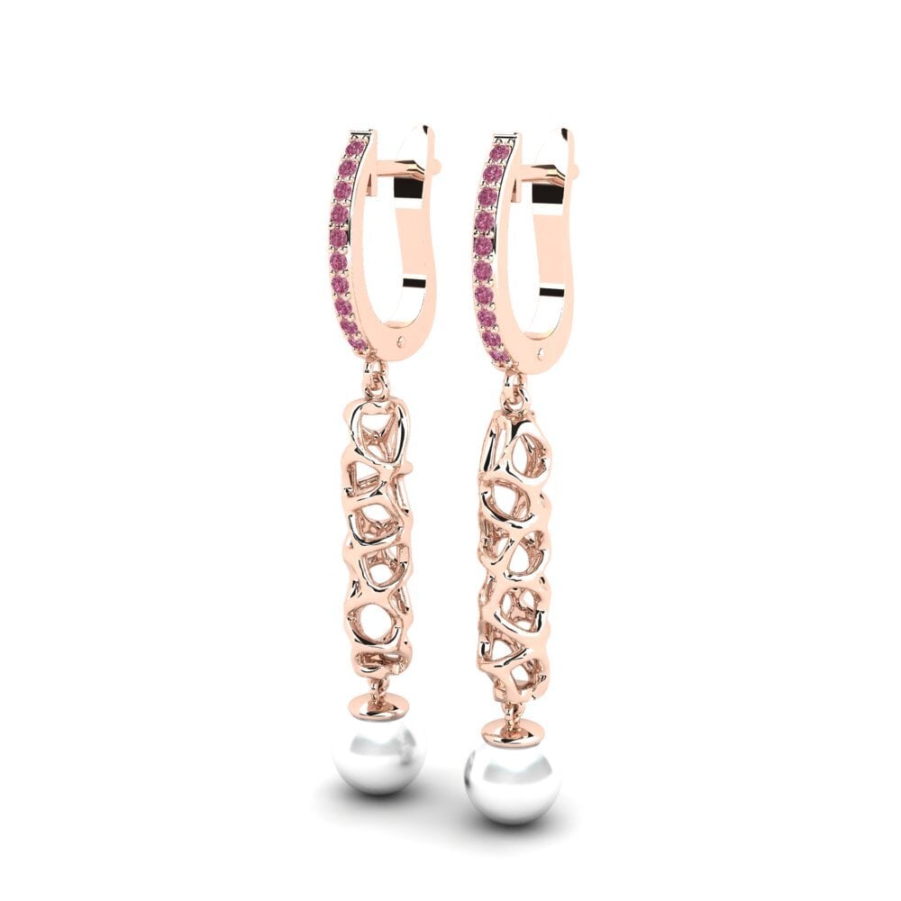 14k Oro Rosa Granate Rhodolite Pendiente de mujer Tilsen