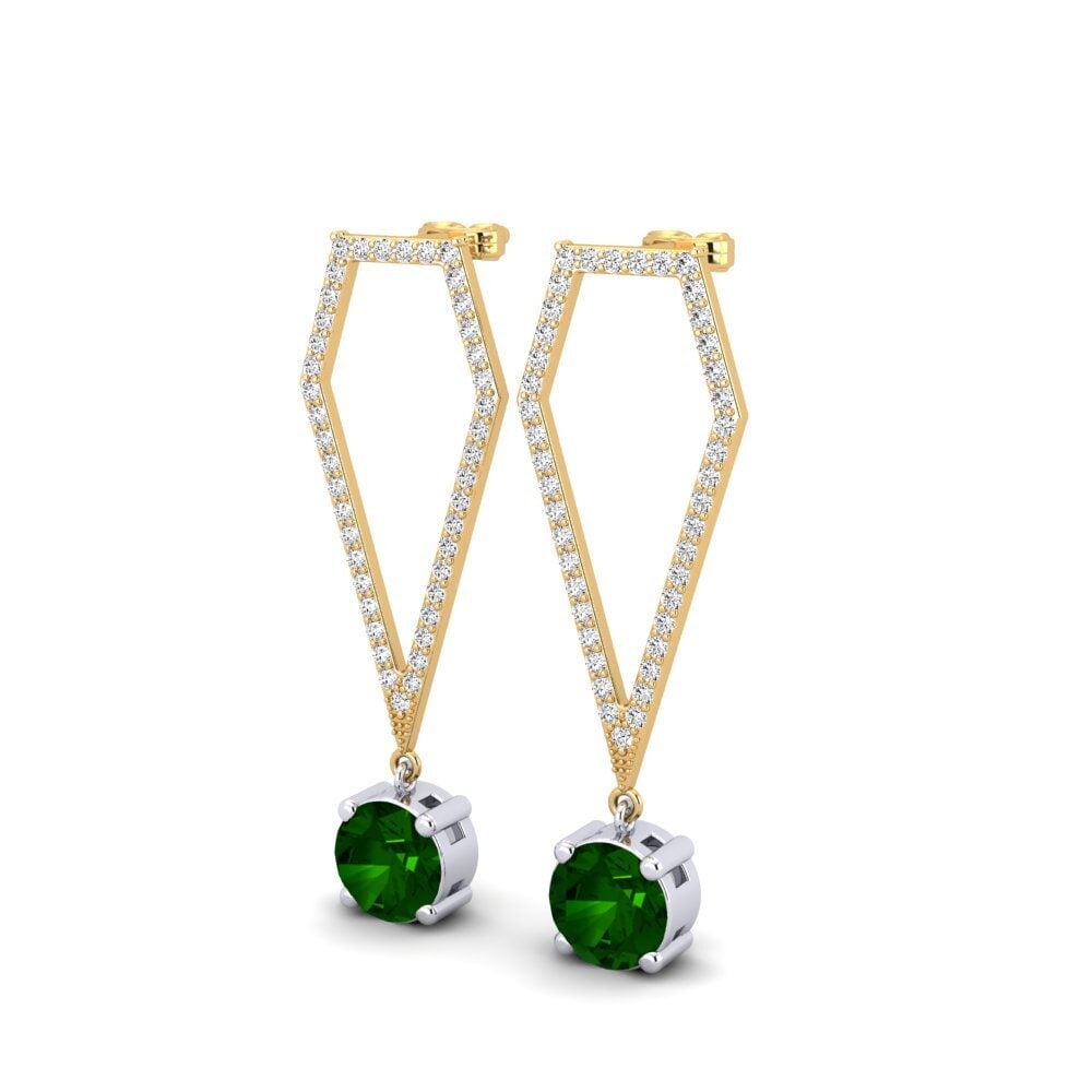 Đá Tourmaline Xanh / Bích tỷ Bông tai nữ Timesu