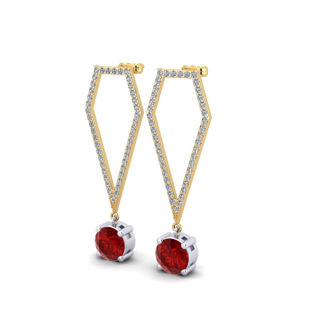 Ruby (Lab Created) Women's Earring Timesu