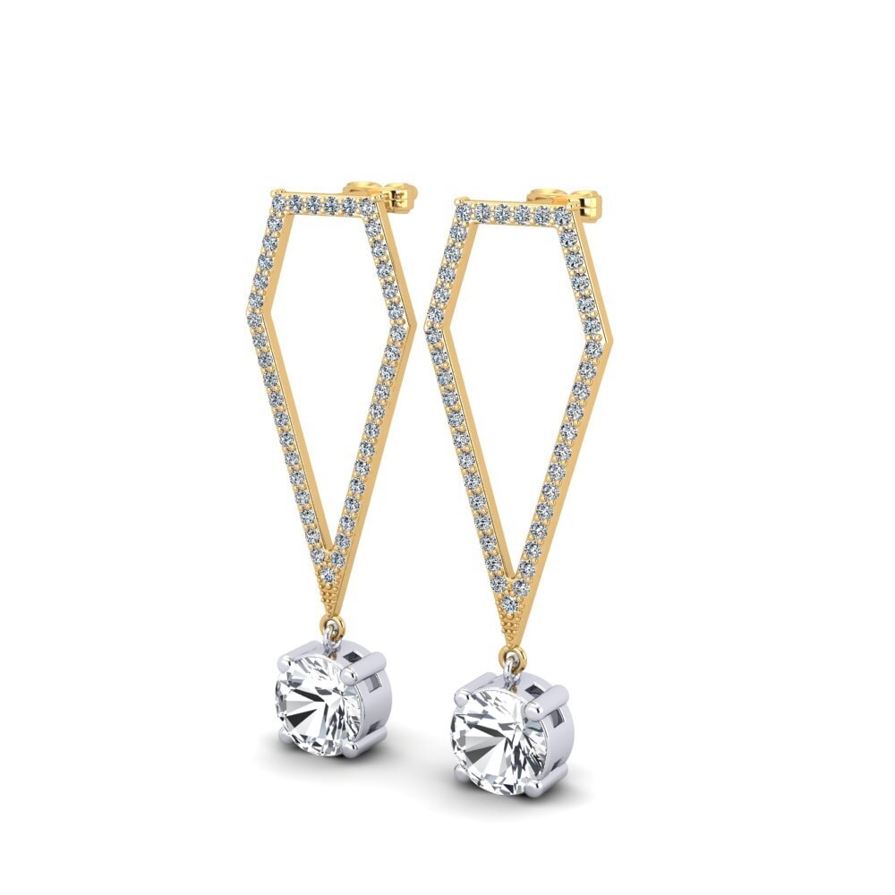 Đá Zircon Trắng Bông tai nữ Timesu