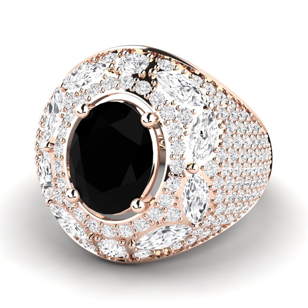 9k Rose Gold Black Onyx Ring Timonie