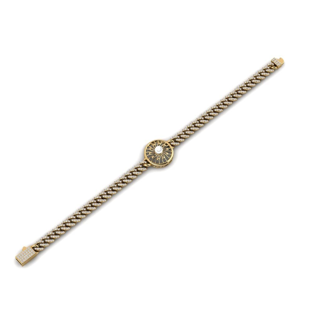18k Oro Amarillo Diamante cultivado en laboratorio Pulsera de Mujer Tinoyuj
