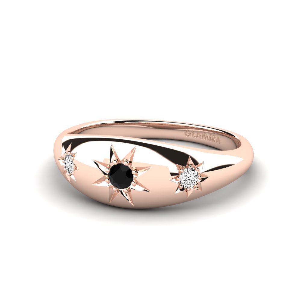 Ónix Negro Anillo Tinystar