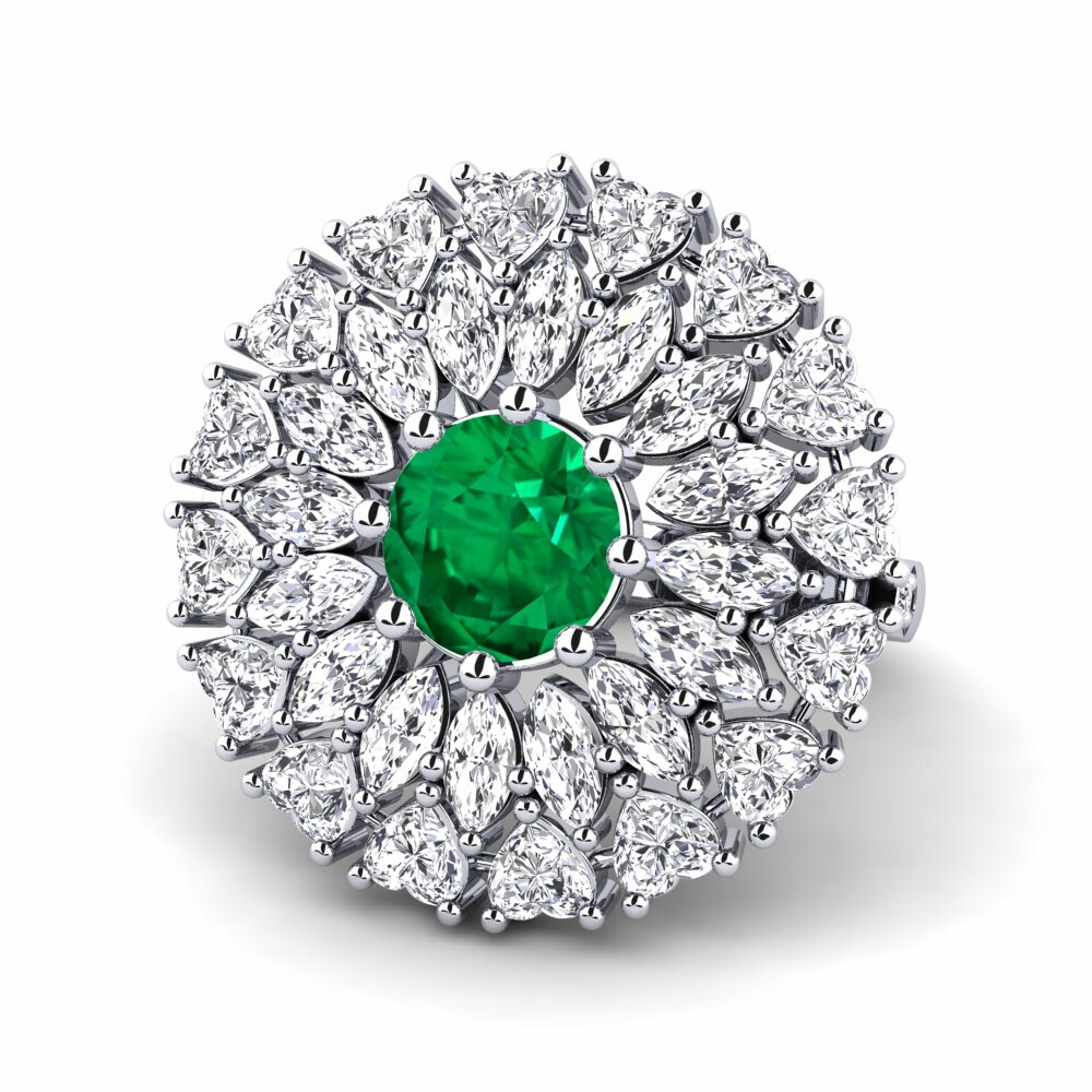 Nhẫn Đính hôn Đá Emerald (Đá nhân tạo) Premium