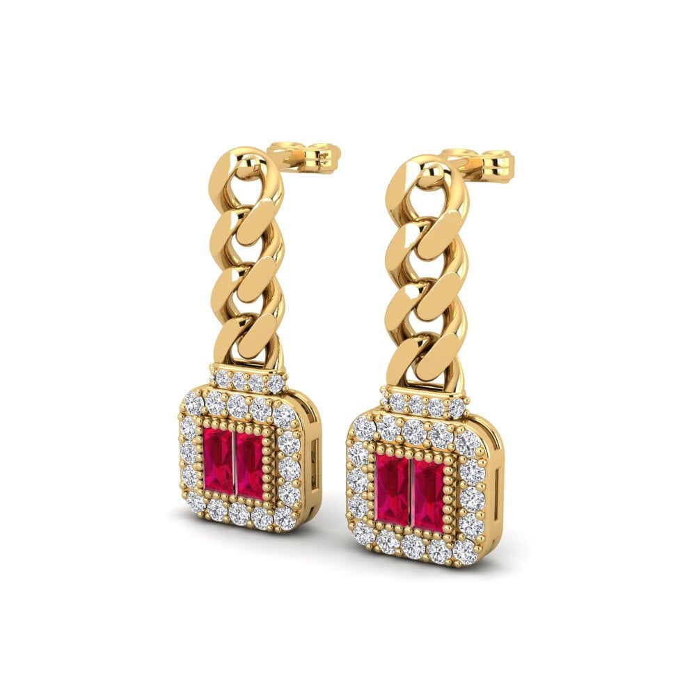 Đá Ruby / Hồng Ngọc Bông tai nữ Tippit
