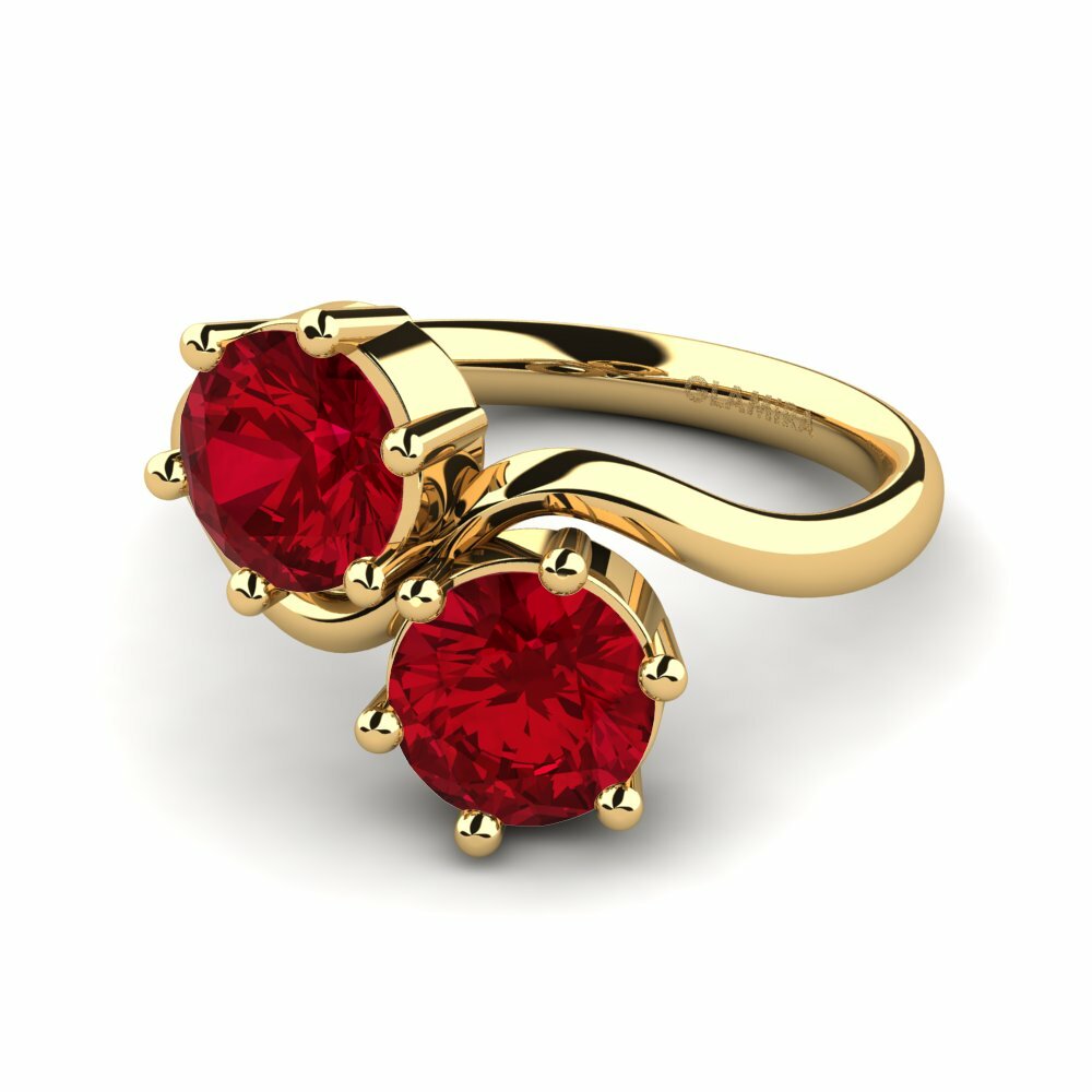 Zircone Rouge Bague de fiançailles Tivona