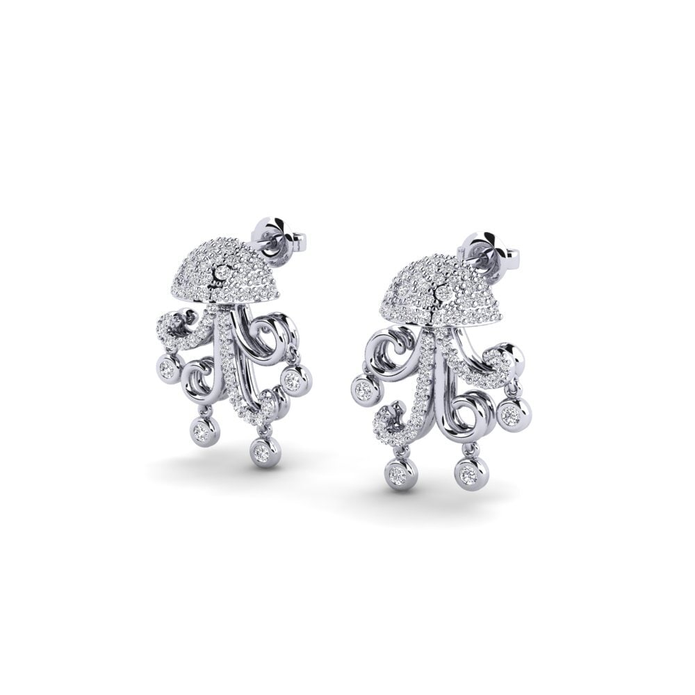 950 Palladium Round Lab Grown Diamond Women's Earring Tiwisita
