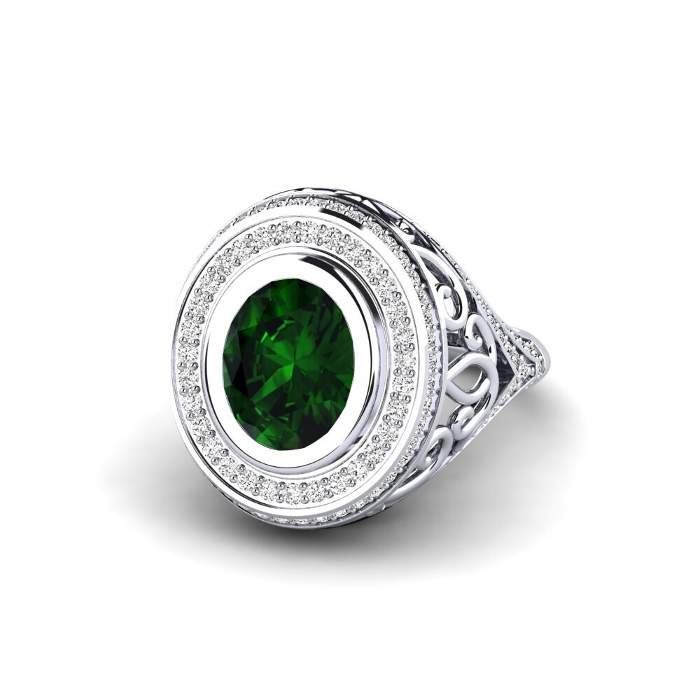 Green Tourmaline Engagement Ring Tiyelle
