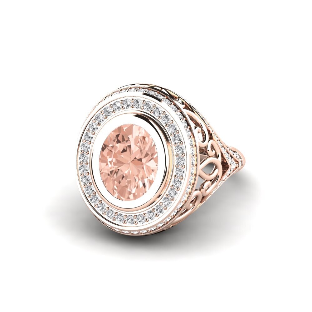 9k Rose Gold Morganite Engagement Ring Tiyelle
