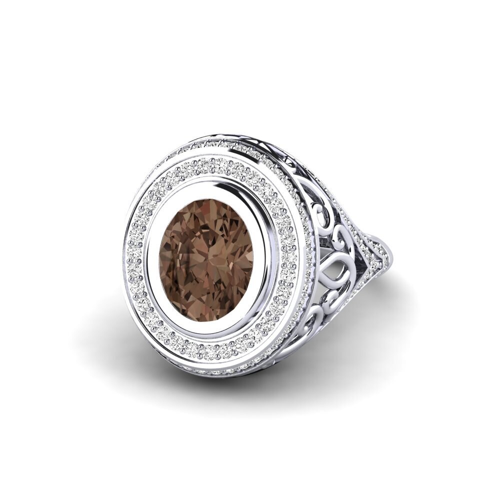 Smoky Quartz Engagement Ring Tiyelle